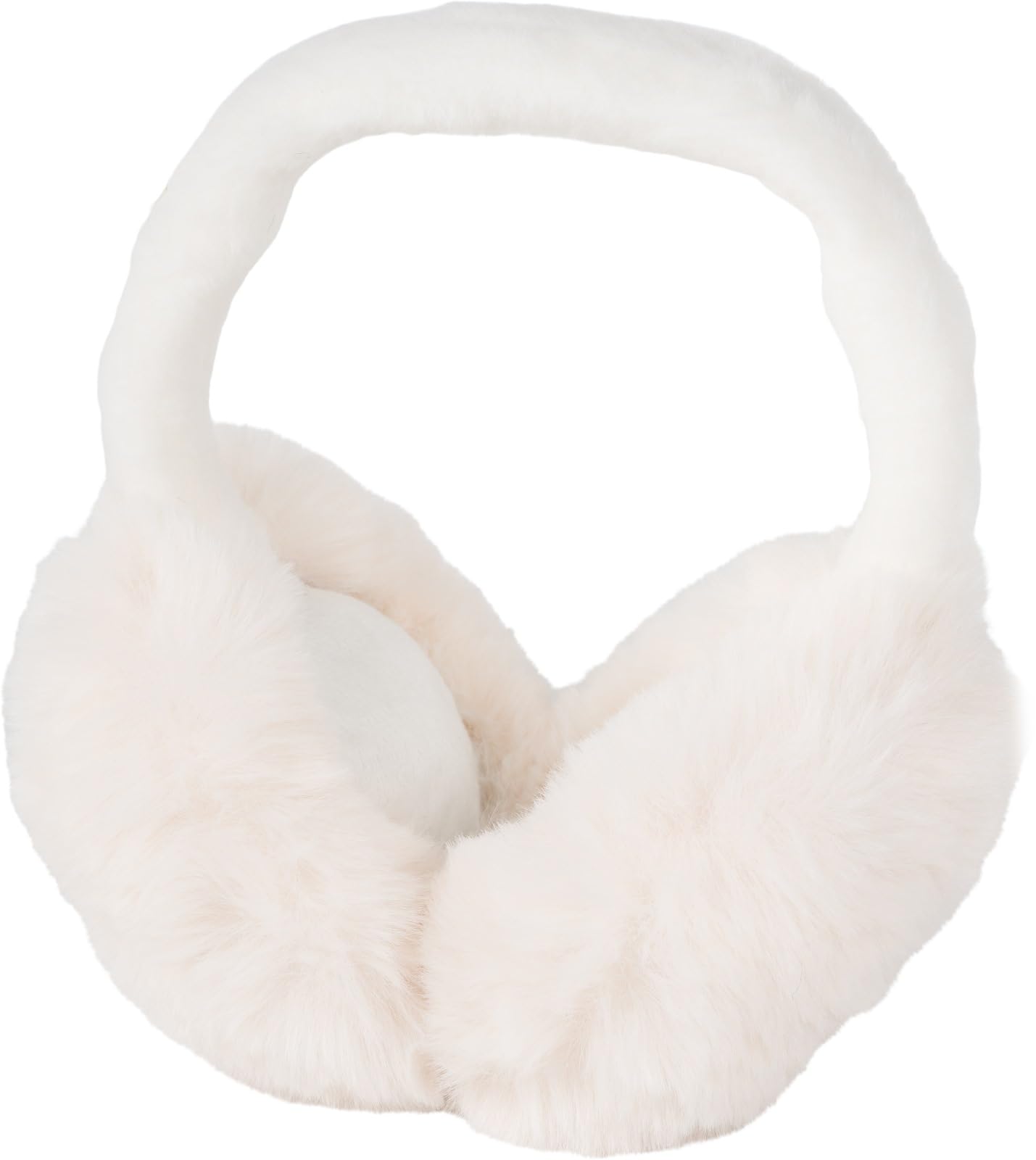 styleBREAKER Women's ear warmers single-coloured in soft teddy fur look - Fluffy soft ear muffs for cold winter days 04026070, Colour:Cream