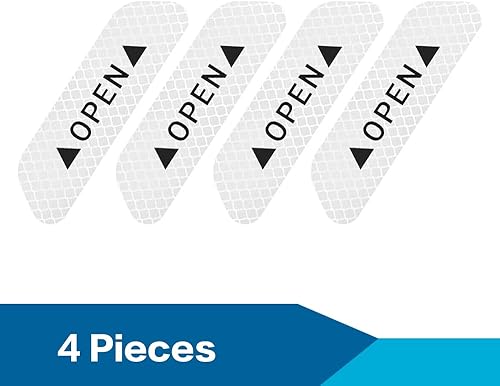 Miniatura 2 de Reswish 4 calcomanías universales de advertencia para puerta de automóvil, calcomanías reflectantes abiertas para puerta de automóvil, visibilidad