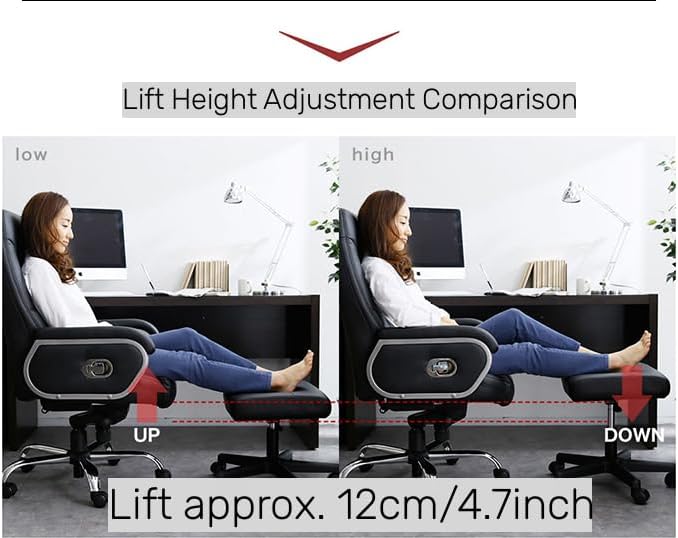 Miniatura 2 de DNYSYSJ Reposapiés de oficina de 15.75-20 pulgadas de altura ajustable, reposapiés debajo de la mesa, banco de pie otomano con ruedas, rodamiento de