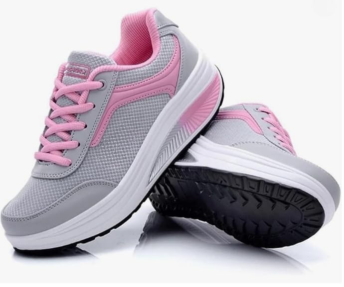 Womens lace-up Walking Shoes Arch Support Breathable Wedge Platform Sneakers Low-top Casual Light Weight Orthotic Sneakers for Plantar Fasciitis3