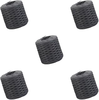 Juego de 5 cintas de papel de rafia para envolver regalos, tejer, bodas, color negro, 200 m