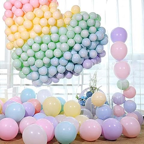 RUNZI 200pcs 10 Inch Macaron Pastel Color Latex Balloon for Birthday Party Decoration Baby Shower Supplies Wedding Ceremony Balloon Arch Balloon Tower (Macaron Balloon 200 Packs) Cover