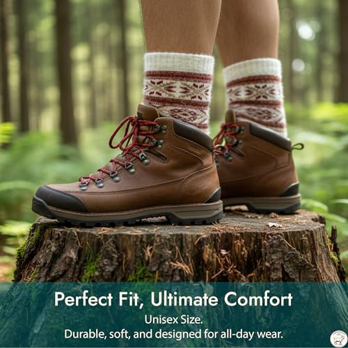 Image of Angora Wool Socks - Machine Washable Dry-Foot Fuzzy Warm Breathable Soft Unisex Indoor /Outdoor Socks for Women and Men