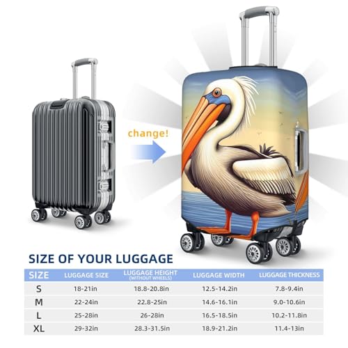 Travel Luggage Cover Pelican Birds Suitcase Protector Elastic Washable Stretch Suitcase Protector Anti-Scratch Travel Suitcase Cover Fit 18-32 Inch Luggage2