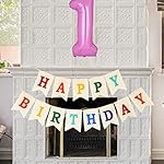 Burlap Happy Birthday Banner, Assembled Birthday Banner Sign Garland for Colorful Birthday Party Decorations - Image 3
