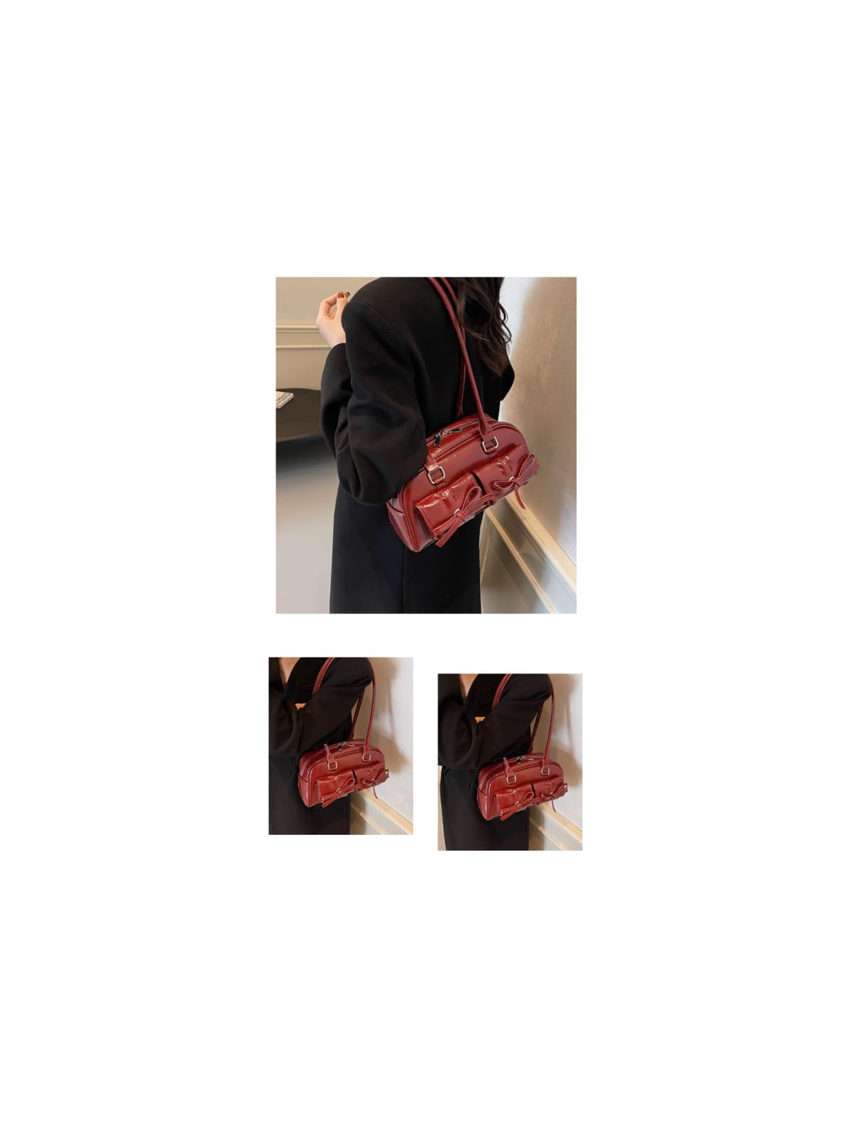 Bolso de mano retro de mariposa para mujer, de piel sintética, con asa para axilas, bolso de hombro Y2K
