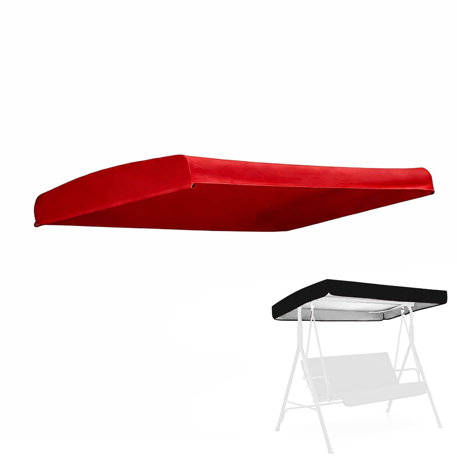 75.2x48.8in Garden Swing Canopy Replacement, 420D Oxford Fabric Replacement Canopy for 3 Seater Garden Swing, Waterproof UPF50+ UV Resistant Swing Seat Chair Canopy Top Cover (Red)