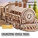 KWASVLYA 3D Wooden Puzzles, Wooden Puzzles Train for Adults and Teens, Educational Brain Teaser Assembly 3D Model Trains, Thanksgiving/Christmas/Birthday Gifts（Luxury Steam Train）