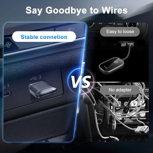 Image of 2026 YIMBLI Wireless CarPlay Adapter for iPhone - No Audio Lag, Auto-Connect - Convert Factory Wired to Wireless CarPlay - Bluetooth 5.3 & 5GHz Wi-Fi - Plug & Play (Includes USB A /C)