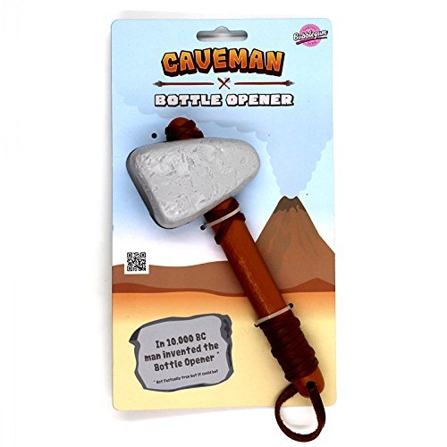 Stone Age Caveman Hammer Tool Drink Bottle Opener with Leather Strap