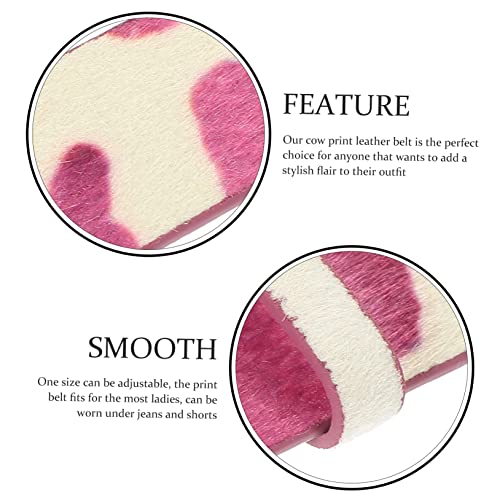 Adjustable Cowgirl Belt for Women PU Leather Western Waist Belt with Black and White Cow Print Fashion Accessory for Jeans Pants and Shorts2