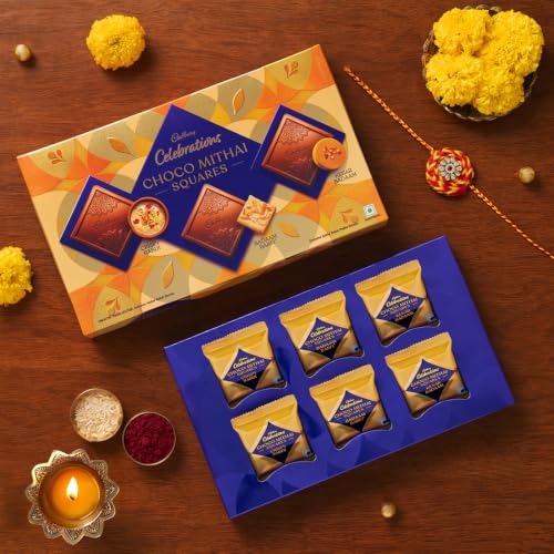 Image of Cadbury Celebrations Chocomithai Squares Assorted Chocolate Gift Box, 108 g