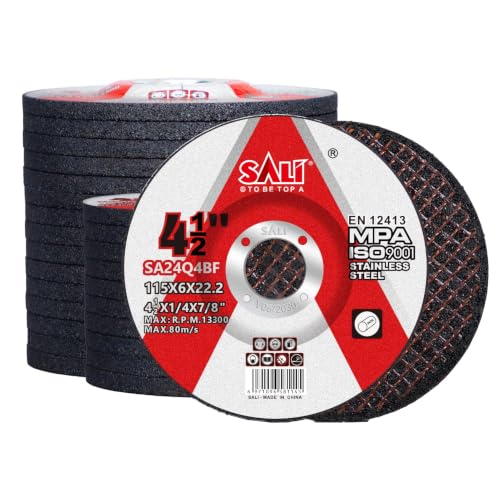 SALI 25 Pack 4-1/2 Inch Grinding Wheels for Angle Grinder, Aluminum Oxide Grinding Disc for Metal & Stainless Steel, Depressed Center 4.5' * 1/4' * 7/8'(115 * 6.0 * 22.2 mm)
