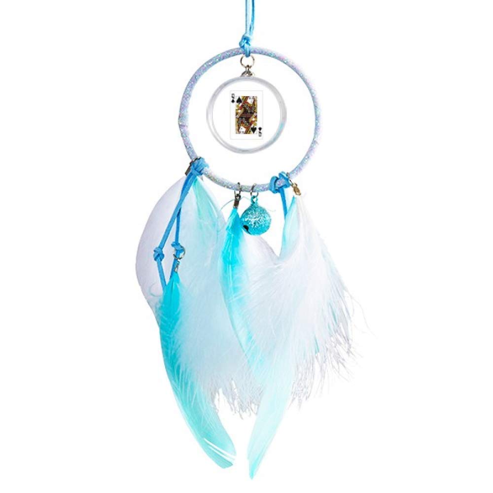 DIYthinker Playing Cards Spade Q Pattern Dream Catcher Wind Chime Car Hanging Pendant