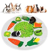 GINDOOR Guinea Pig Foraging Mat 24" Round Rabbit Snuffle Mat Machine Washable Polar Fleece Pet Fo...