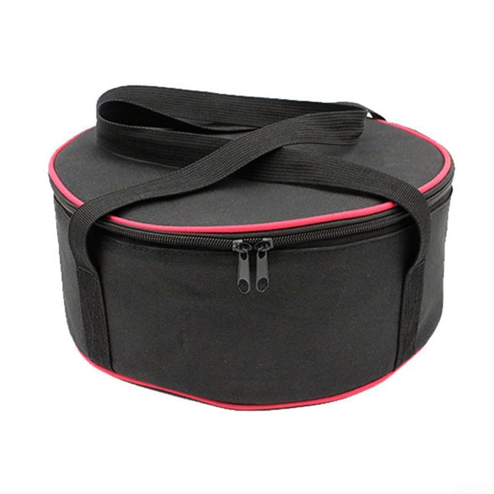 Borsa da campeggio in tessuto Oxford 600D per utensili da cucina, pentole, ciotole, attrezzatura da picnic, organizer da viaggio resistente con strato intermedio in spugna, nero, 28 x 13 cm