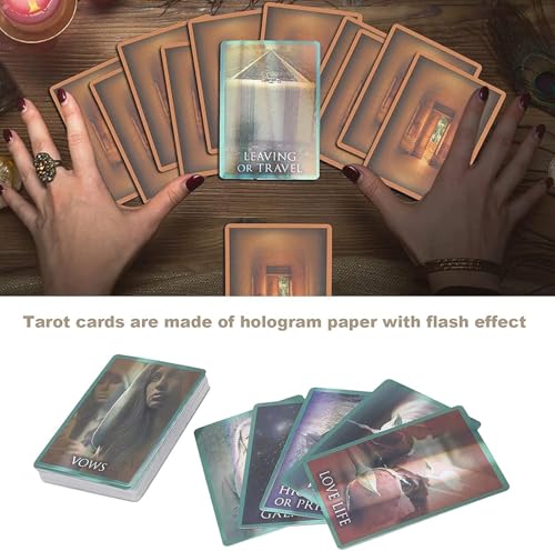 Image of DUNGRANI ENTERPRISE Tarot Card Game with 44 Pieces Past Life Tarot Cards Decks for Beginners, Classic Traditional Standard Tarot Deck Fortune Telling Game Divination Tools for Kids