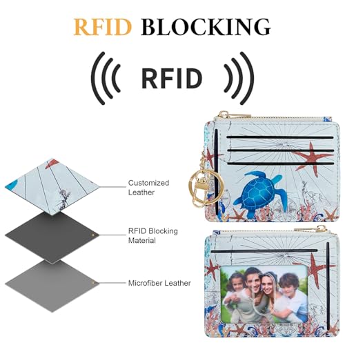 Image of Sodsay Card Case Slim Front Pocket Wallet for Women Credit Card Holder with Keychain | Slim, Front Pocket, Credit Card Holder, with Keychain