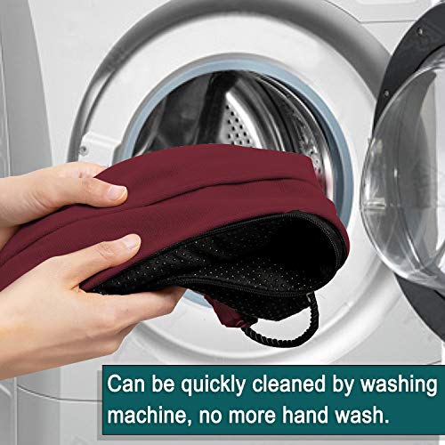 Sunolga 38" Weighted Door Draft Stopper Under Door Noise Air Stopper 2.2Lb, Triangular Column Sound Proof Draft Guard For Doors And Windows, Machine Washable - Wine Red #TOP5