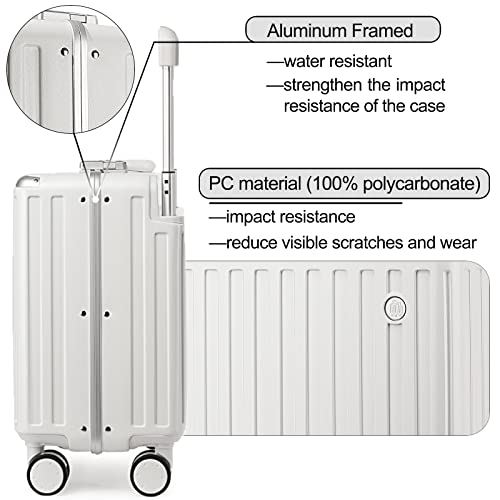 Somago SOMAGO-TR004 Aluminum Frame 18 Inch Carry On Luggage Wide Handle Suitcase Built-In Double Tsa Lock Hardside Lightweight Pc Travel Suitcase thumb #1