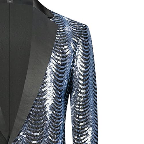 Men's Sequin Shiny Prom Suits Stylish Soft Dinner Tux Dress Blazer Classic Slim Fit Casual Sport Coat4