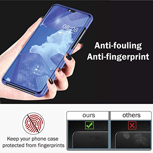 Image of Clear View Smart Stand Mirror Flip Case Cover for Samsung Galaxy M20 - Blue