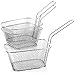 COM-FOUR® 3x Cestini per Patatine Fritte Mini - Ciotola per Snack in Acciaio Inossidabile 430 - Cestini per Friggere Mini Argento - Cestino per Servire con Manico (Basket - 03 pezzi)