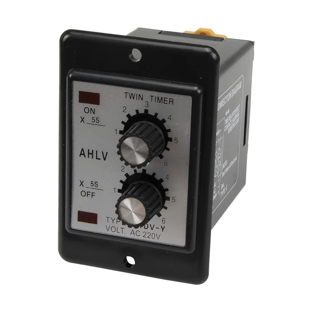 ATDV-Y AC 220V Repeat Cycle SPDT time Relay ATDV Series 220VAC Twin Timer with Base 30s*30s 60s*60s 30min*30min 60min*60min(60min 60min)