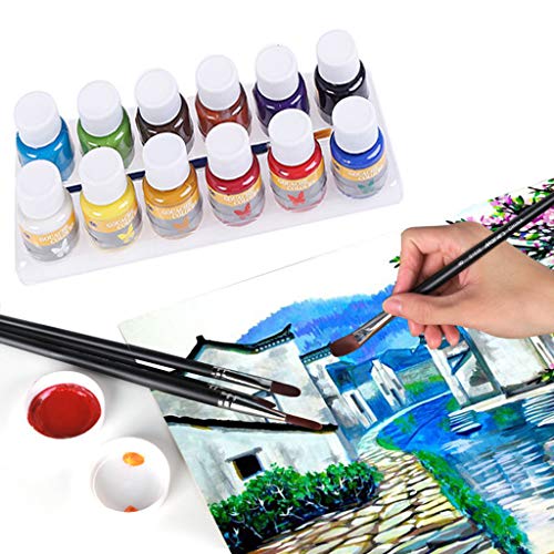 ZZALLL Verf Set 12 kleuren kunst benodigdheden voor ambachten niet giftige levendige kleuren - Image 3