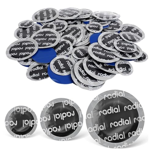 STOBAZA 90Pcs Tire Repair Patches Durable Round Rubber Puncture Repair Tools for Vehicles Includes Heavy Duty Tire Patching