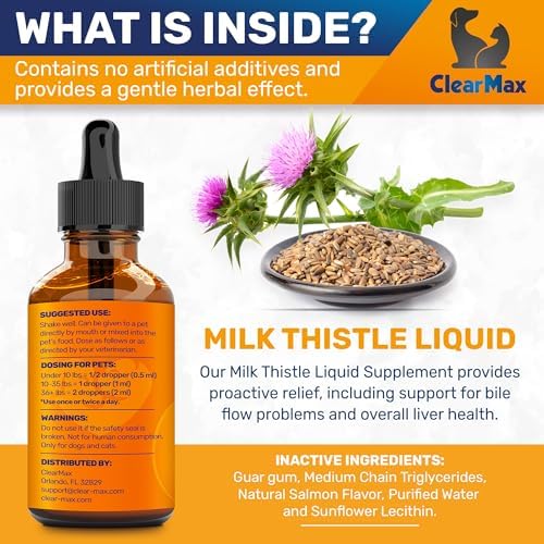 Milk Thistle for Dogs & Cats, Liver & Kidney Support, Salmon Flavor, 2 Oz Alternate view