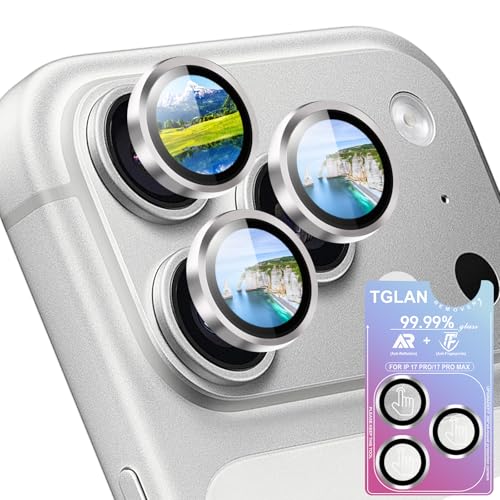 TGLAN for iPhone 17 Pro Max/17 Pro Camera Lens Protector,Silver - image 1