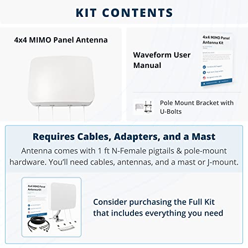 Image of Waveform QuadPro 4x4 MIMO Signal Boosting Panel Antenna Kit | External Antenna for 4G /5G Routers & Gateways | for T-Mobile Home Internet, Verizon, AT&T (Use Your own Cables - Does not Include Cables)