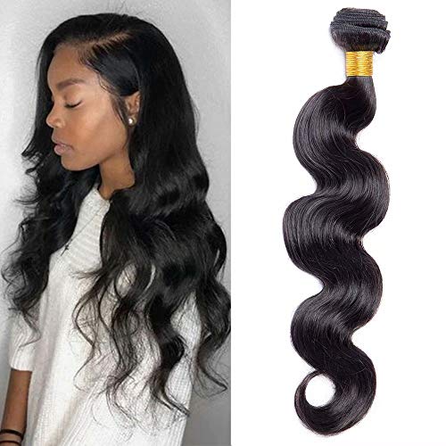 Maxine Hair Weave Extension Body Wave Brazilian Hair 1 Bundle 100% Unprocessed Virgin Human Hair Wavy Body Wave Hair Bundles Extensions Natural Color 14 inch