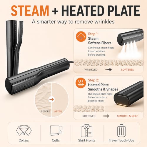Image of nesmar G4 Pro Clip Travel Steamer for Clothes,110-240V Portable Steamer | Global Voltage Adaptation, 2 Steam Model,0.8lb Lightweight Travel Sized, 15s Heat Up, Easy Wrinkle Remover, Auto Shut-Off