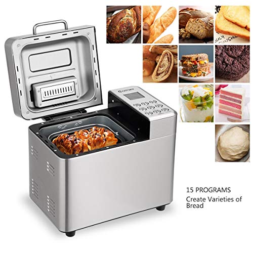 Automatic Bread Machine with 15 Programs, BestComfort 2L Programmable Gluten Free Bread Maker, 15 Hours Delay Timer, 1 Hour Keep Warm - Thumbnail 2