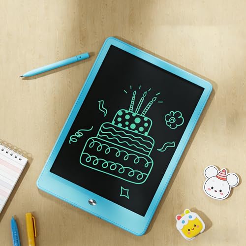Tableta LCD electrónica de escritura y dibujo de 10 pulgadas, pizarra reutilizable para cuidado visual con función de borrado de un solo clic, ideal para tomar notas y escribir, regalo perfecto para cumpleaños y festividades (azul) miniatura 2