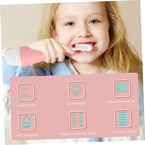 1 Satz Elektrische Zahnbürste Für Elektrische Zahnbürsten Für Kinderzahnbürste Elektrisch Zahnbürste Panda Elektrische Zahnbürste Babysnacks Kaubar Pp Rosa Healeved – Bild 3