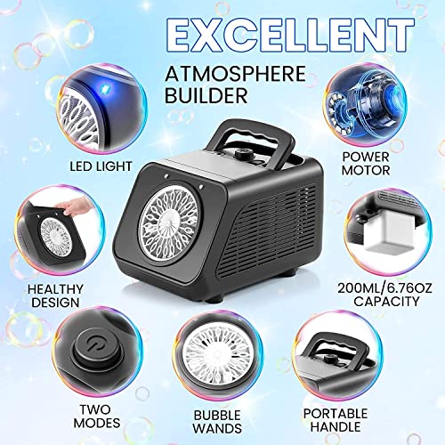 Tecnock Bubble Machine, Automatic Bubble Blower 15000+ Bubbles Per Minute, Bubble Machine for Kids Toddler, Portable Bubble Maker with 2 Speeds, Outdoor Bubble Toys for Parties, Birthday, Wedding - Image 4