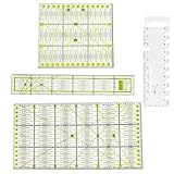 4 Stück Nählineal Set, Patchwork Lineal, Schneiderlineal, Handmaß Zum Nähen, Quilt Lineal Mit Winkelanzeige, Transparentes Acryl Lineal Für Präzises Schneiden Und Nähen