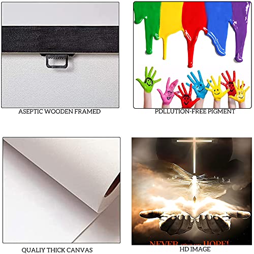 3 Pieces Christian Wall Art Jesus Wall Decor Religious Painting Canvas Cross Lion Prints Artwork Canvas Print Poster Wooden Framed Is Easy Hang For Bedroom Living Room -72" W×36" H #TOP5