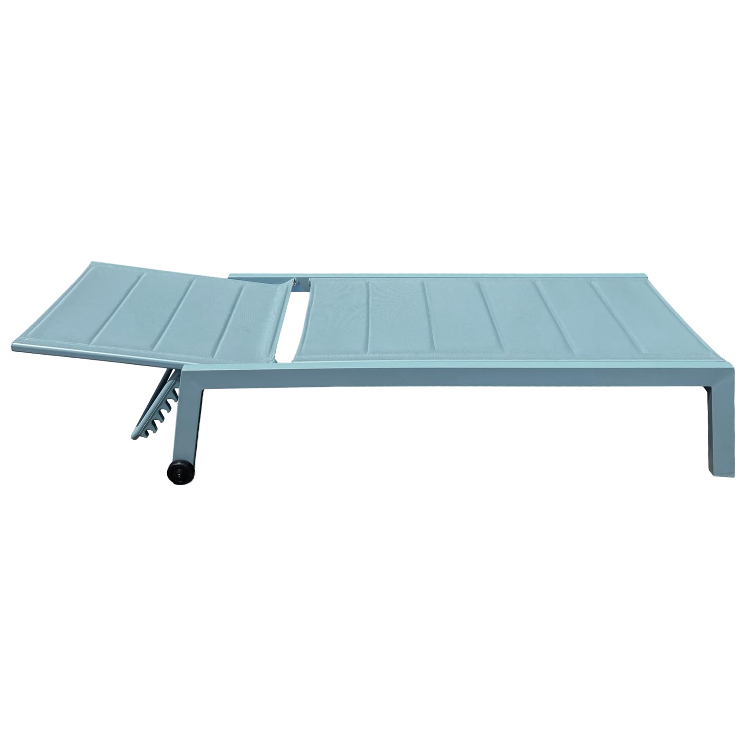 Happy Garden Bain de Soleil Barbados en textilène et Aluminium Bleu Clair. Transat d'extérieur Multi Position.
