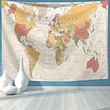 ヴィンテージ航海世界地図タペストリー 世界地図 壁掛けタペストリー 150x130 マップ 壁アート ホームベッドルーム リビングルーム 寮の装飾 間仕切りカーテン ウォールアート デザイン
