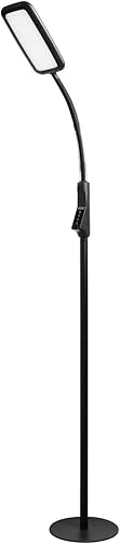 Miniatura 1 de Tenergy Lámpara de pie LED de escritorio, lámpara de trabajo regulable 2 en 1, temporizador de 60 minutos, cuello de cisne flexible, lámpara de pie