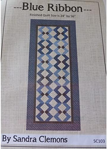 "Blue Ribbon Table/Bed Runner Quilt Kit 24""x56"" by Sandra Clemons"