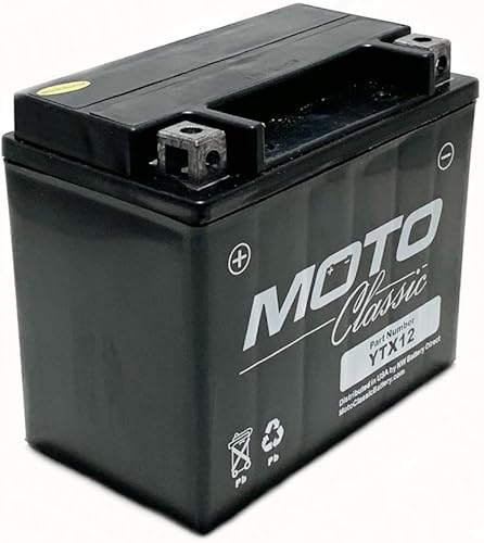 Miniatura 2 de MotoClassic YTX12 - Batería de repuesto sellada AGM de alto rendimiento de 12 V, 12 Ah, 220 CCA - Batería YTX12 - Reemplazo confiable para baterías