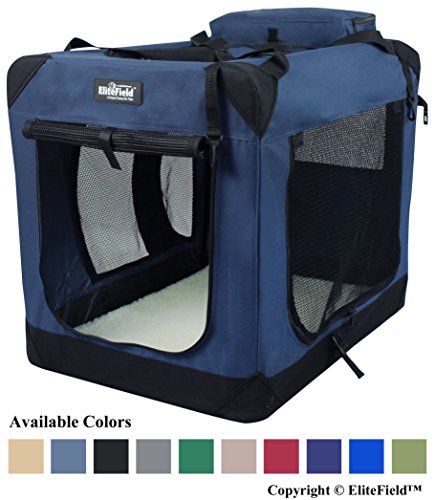 EliteField 3-Door Folding Soft Dog Crate, Indoor & Outdoor Pet Home, Multiple Sizes