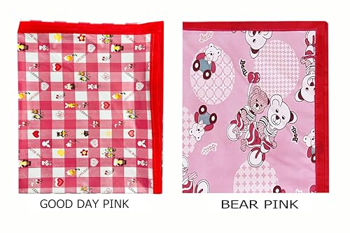 Image of EcoSoft Plastic Sheet,PVC Sheet for Kids,Rubber Sheet for Babies,Bed Wetting Protector(90 x 135 cm) (Pink Bear & Pink GOO Day)