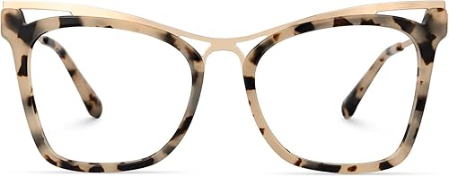 Zeelool Kaedra ZJGX520498 - Marco de lentes de gran tamaño estilo ojo de gato con lente transparente