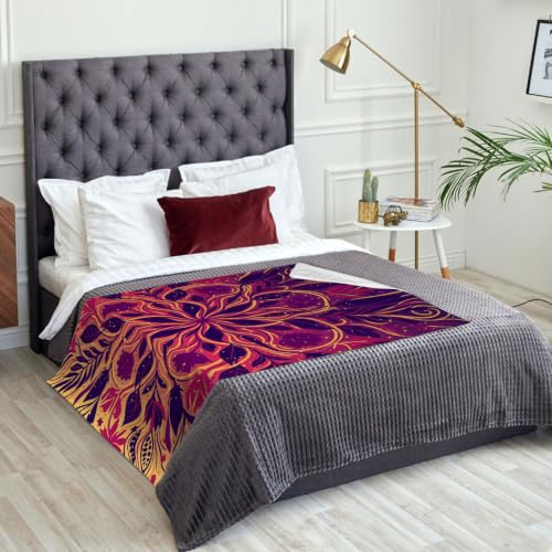 Jeté de lit à fleurs style bohème couverture peluche lit